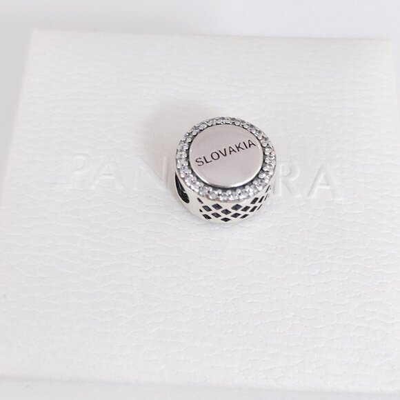 Pandora Slovakia Flag Silver Charm Bead with box - Picture 6 of 7